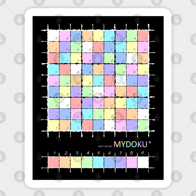 Mydoku_W101_001_001 _F: Sudoku, Sudoku coloring, logic, logic puzzle, holiday puzzle, fun, away from screen Magnet by Mydoku